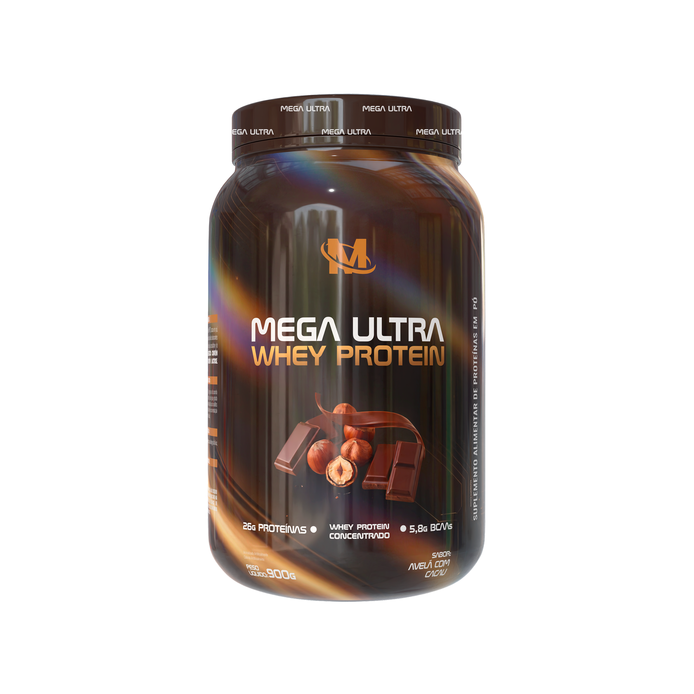 Whey Protein (WPC) Pote 900g - Avelã com Cacau